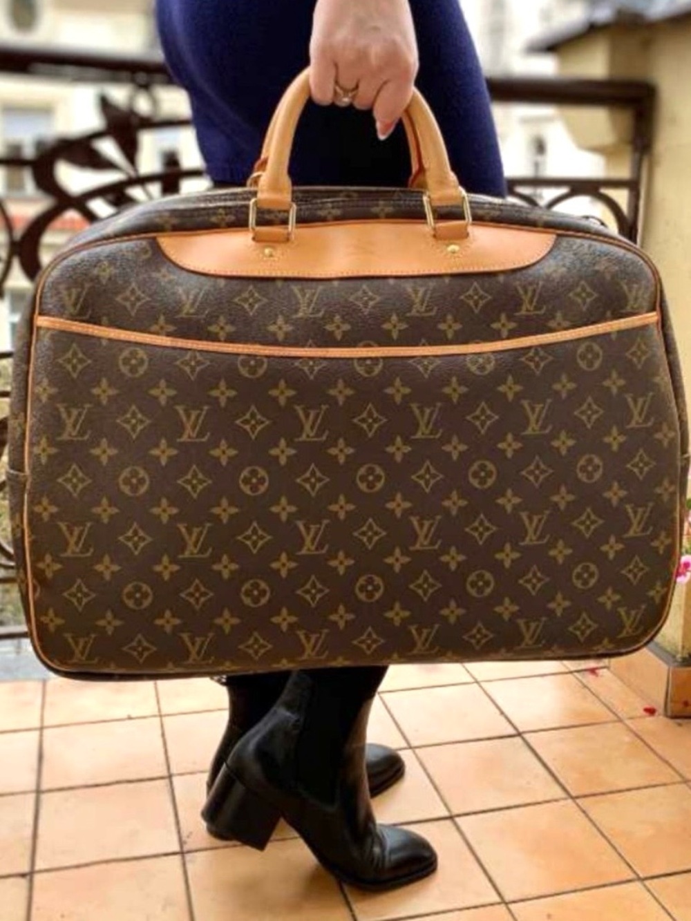 Authentic Louis Vuitton Alizé Poche travel bag M41393 brown monogram LV unisex - Picture 1 of 16